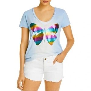 Lauren Moshi Rainbow Butterfly Graphic Tee 🌈🦋